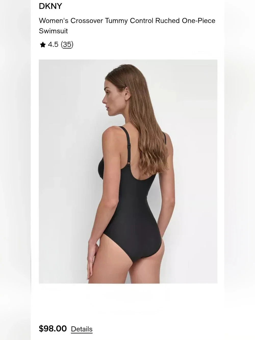 DKNY tummy control - Black Crossover One Piece - S - Picture 8 of 8
